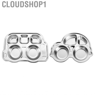 Cloudshop1 Stainless Steel Divided   Drop Proof Cartoon Dinner Tray Easy Cleaning Safe for School Children
