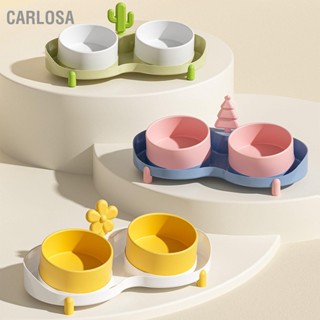 Carlosa.  ชามแมว ชามอาหารแมว แบบคู่ กันลื่น สำหรับสัตว์เลี้ยง สุนัข แมว