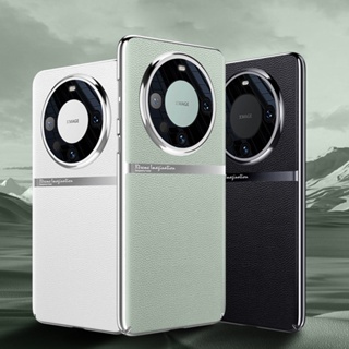 สําหรับ Huawei Mate 60 Pro เคสหรูหรา ธรรมดา หนัง PU + กรอบชุบไฟฟ้า บางเฉียบ ป้องกันกล้อง สําหรับ Huawei Mate 60