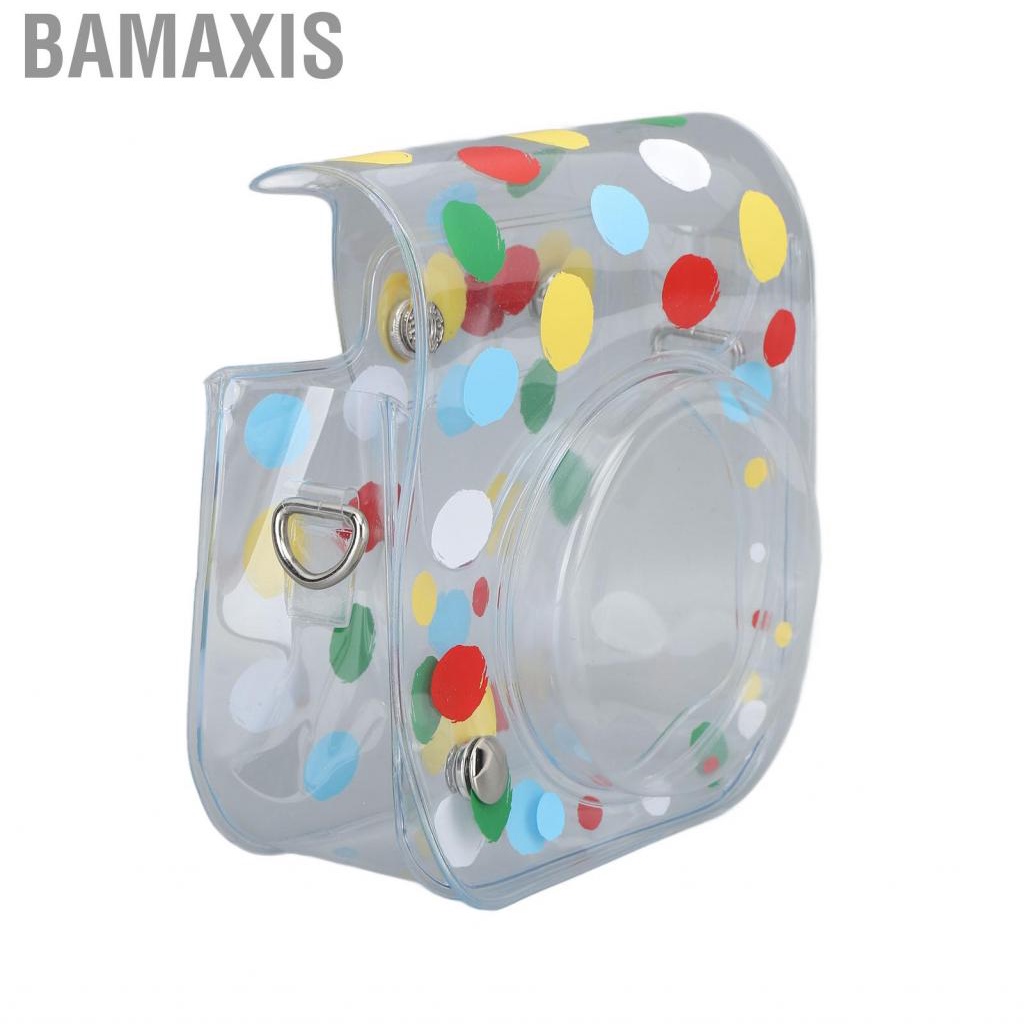 bamaxis-protective-bag-transparent-adjustable-instant-case-colorful-polka-dot-with-shoulder-strap-for-travel