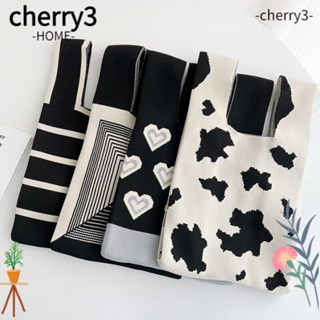 Cherry3 กระเป๋าถือ กระเป๋าช้อปปิ้ง แฮนด์เมด ใช้ซ้ําได้