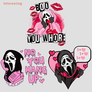[Interesting] เสื้อยืด พิมพ์ลาย You Hang Up Horror Clothing Decals Halloween Horror Movie Pink Thermo Sticker