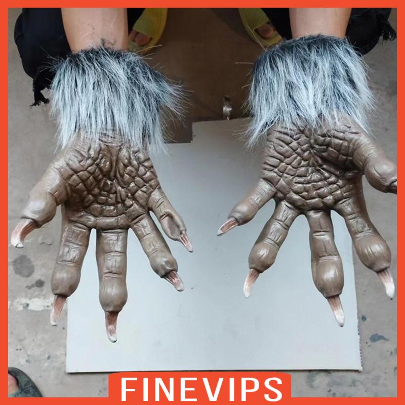 finevips-ถุงมือหมาป่าฮาโลวีน-เครื่องแต่งกายคอสเพลย์-สําหรับสวมบทบาทฮาโลวีน