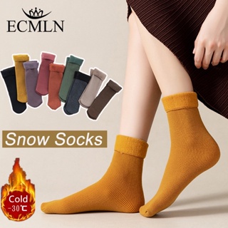 ถุงเท้า ผ้ากํามะหยี่ แบบหนา สีพื้น ให้ความอบอุ่น แฟชั่นฤดูใบไม้ร่วง และฤดูหนาว สําหรับผู้หญิง