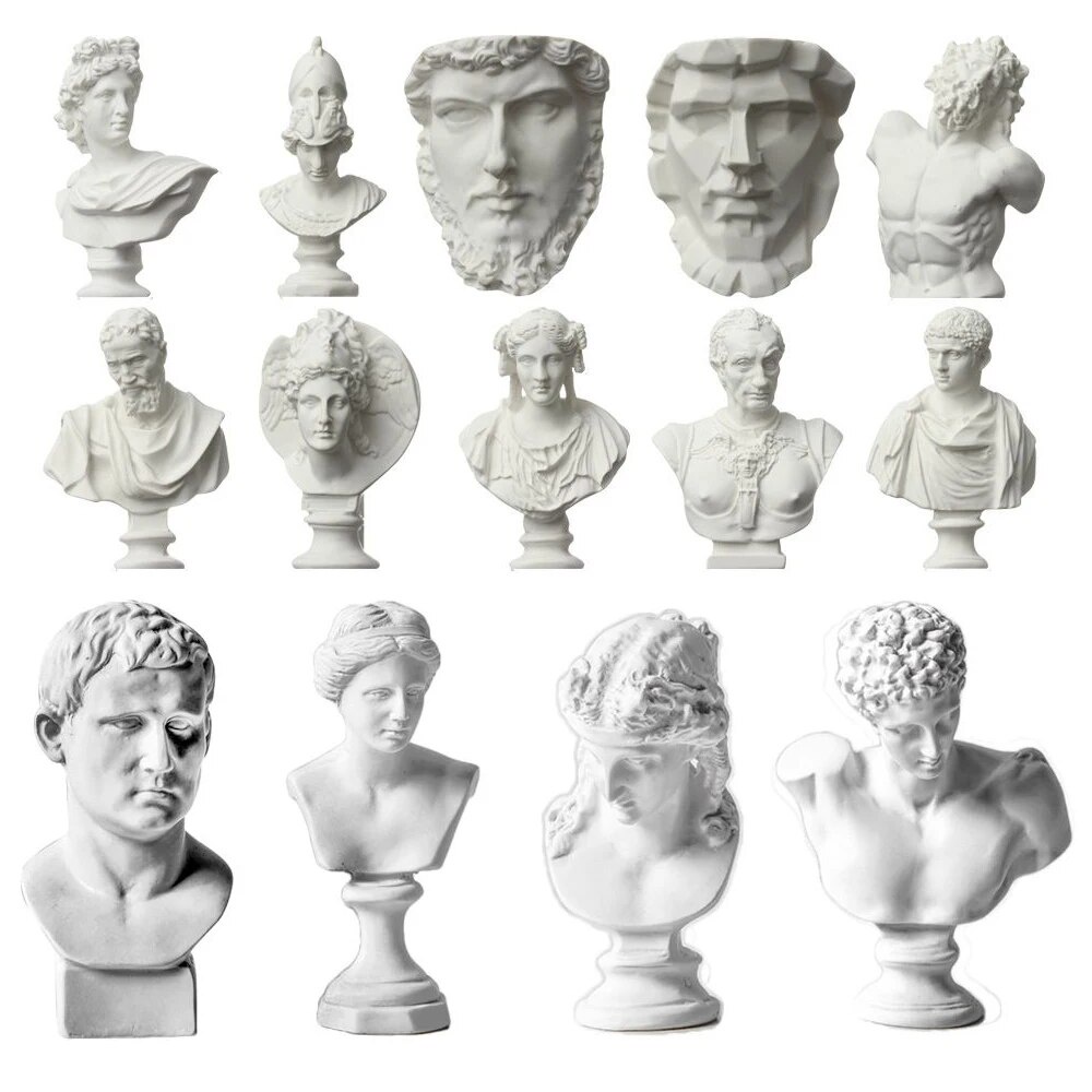 7CM Mini Gypsum Bust Portraits Celebrities Plaster Statue Greek ...