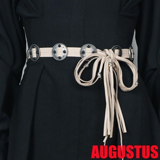 Augustus เข็มขัดพู่ถัก ประดับลูกปัดพลอยเทียม สไตล์โบฮีเมียนวินเทจ เข้ากับทุกชุด