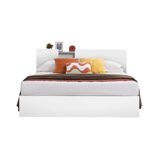 โปรโมชั่น : Koncept furniture เตียง 5 ฟุต รุ่น Melda สีขาว 164x218x90 ซม.