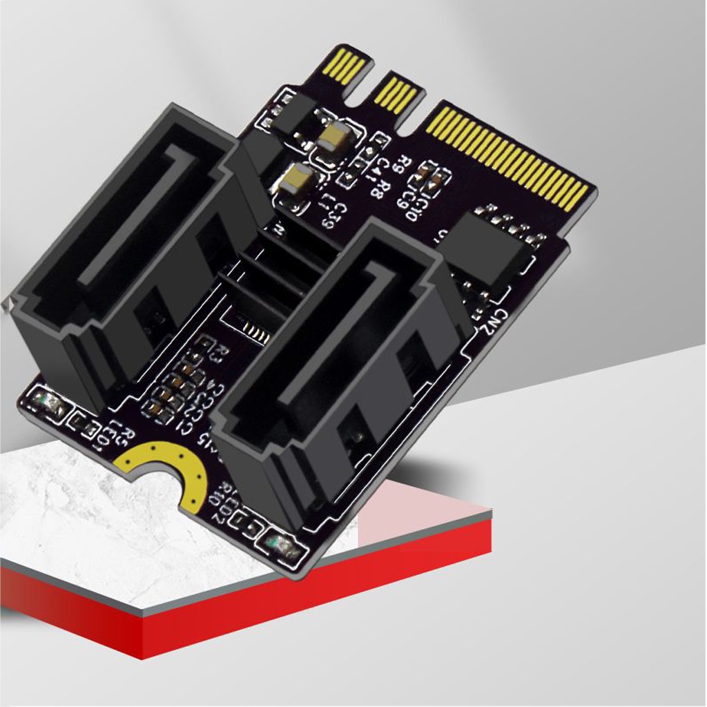 Jmt M2(A+E KEY) อะแดปเตอร์การ์ดขยาย เป็นพอร์ตคู่ SATA3.0 PCle 3.0 KEY A+E WIFI M.2 เป็น SATA สําหรับคอมพิวเตอร์ PC NGFF 2230 SSD