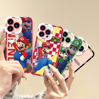 เกมการ์ตูนน่ารัก Super Mario Bros เคสโทรศัพท์มือถือนิ่ม แบบใส ป้องกันเลนส์ สําหรับ Samsung Galaxy A02 A10 A10S A11 A12 A20S A21S