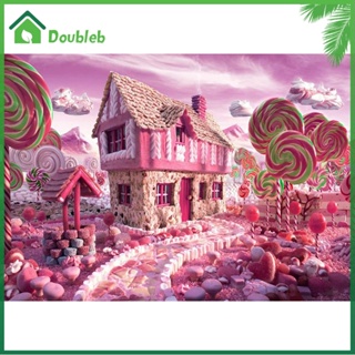 【Doub X ✮】ภาพจิตรกรรมปักครอสติส รูปลูกอม สีชมพู 5D DIY#B ✮