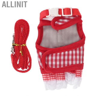 Allinit Small Pet Rabbit Vest Leash Lace Hem Cute Breathable Hook and Loop Design Harness