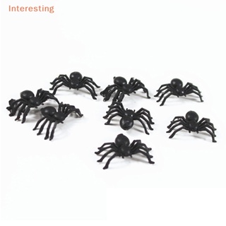 [Interesting] แมงมุมพลาสติก ขนาดเล็ก สีดํา สําหรับตกแต่งบ้านผีสิง ฮาโลวีน 50 ชิ้น