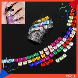 [ER] พลอยเทียม 3D ทรงสี่เหลี่ยม 3 มม. 12 สี สําหรับตกแต่งเล็บ DIY