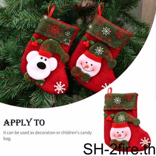 ถุงขนม ถุงเท้า พิมพ์ลายเกล็ดหิมะ ซานตาคลอส สโนว์แมน ของขวัญคริสต์มาส สําหรับแขวนตกแต่งปาร์ตี้