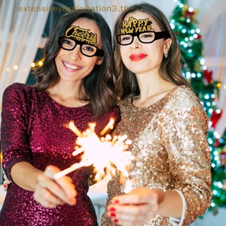 Cny ใหม่ 2024 กรอบแว่นตากระดาษ ลาย Happy New Year 3D สีดํา ทอง สําหรับตกแต่งปาร์ตี้คริสต์มาส 2024 6 ชิ้น