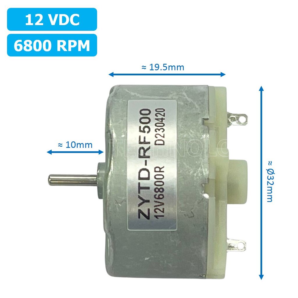 (1ชิ้น) ZYTD-RF500 มอเตอร์ ขนาดเล็ก 12VDC 6800RPM Motor RF-500 มอเตอร์ ...