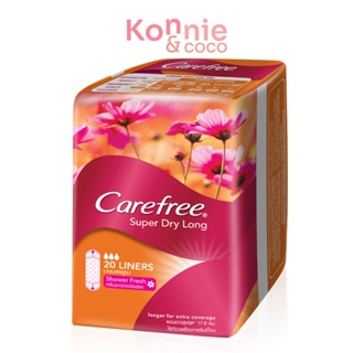 Carefree แผ่นอนามัย Super Dry Long Scented 20pcs แคร์ฟรี ซุปเปอร์ ดราย แผ่นอนามัย แผ่นยาว แบบมีน้ำหอม.