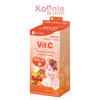 Vida Vit C From Acerola Cherry And Camu Camu Dietary Supplement 84 Capsules วิตซี จากอะเซโรล่า เชอรี่ และคามู คามู.