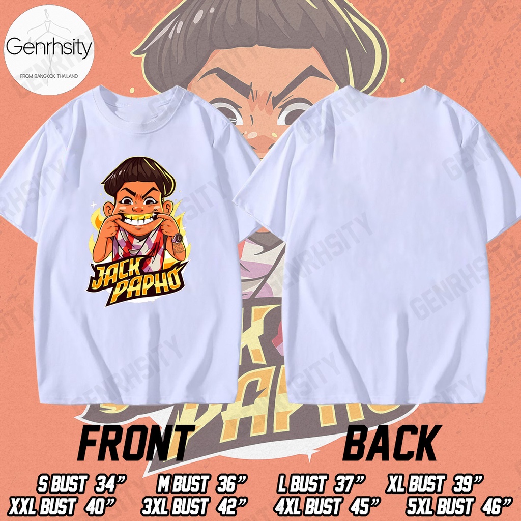 เสื้อแจ็กแปปโฮ Print Casual T Shirt เสื้อพิมพ์ลาย Cotton Black Tee Jack ...