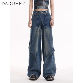 DaDuHey🔥 American Style Retro Washed All-Match Straight Jeans Mens 2023 New Trendy Ins Fashionable Loose Casual Pants