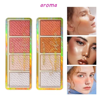 Aroma พาเลตต์ไฮไลท์ กลิตเตอร์ บรอนเซอร์ 3D กันน้ํา ติดทนนาน สําหรับแต่งหน้า