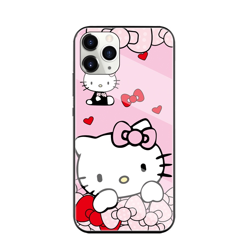 เคสโทรศัพท์มือถือแบบแก้วแข็ง-ลายการ์ตูนเฮลโลคิตตีน่ารัก-สีชมพู-พร้อมสายคล้อง-สําหรับ-huawei-nova-10-9-8-se-7-pro-8i-7i