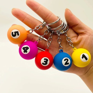 พวงกุญแจ จี้ลูกบอล ขนาดเล็ก หลากสี สร้างสรรค์ สําหรับแขวนตกแต่งรถยนต์ สระว่ายน้ํา