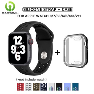 Basspal เคสสายนาฬิกาข้อมือซิลิโคน สําหรับ Apple watch Series Ultra 8 7 6 SE 5 4 3 2 1 i watch 49 มม. 41 มม. 45 มม. 44 มม. 42 มม. 40 มม. 38 มม.