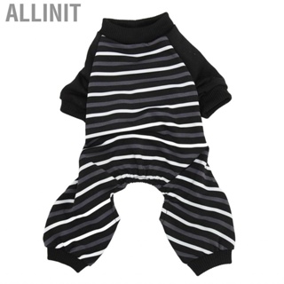 Allinit DIY Dog Pajamas Warm Comfortable Stretchy 4 Legs Striped for Small Dogs Cats Sleeping Cosplay