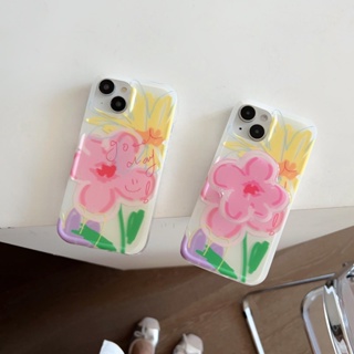 เคสโทรศัพท์มือถือ แบบนิ่ม ลายดอกกุหลาบ สีชมพู สําหรับ IPhone 11 12 13 14 Pro Max