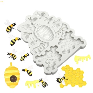 Com* แม่พิมพ์ซิลิโคน รูปรังผึ้ง สําหรับทําเค้ก ช็อคโกแลต เทียน ฟองดองท์ ขนมหวาน