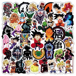 Tuingzh สติกเกอร์ ลายการ์ตูนอนิเมะ Dragon Ball กันน้ํา กันจางหาย สําหรับตกแต่งแล็ปท็อป สเก็ตบอร์ด 50 ชิ้น