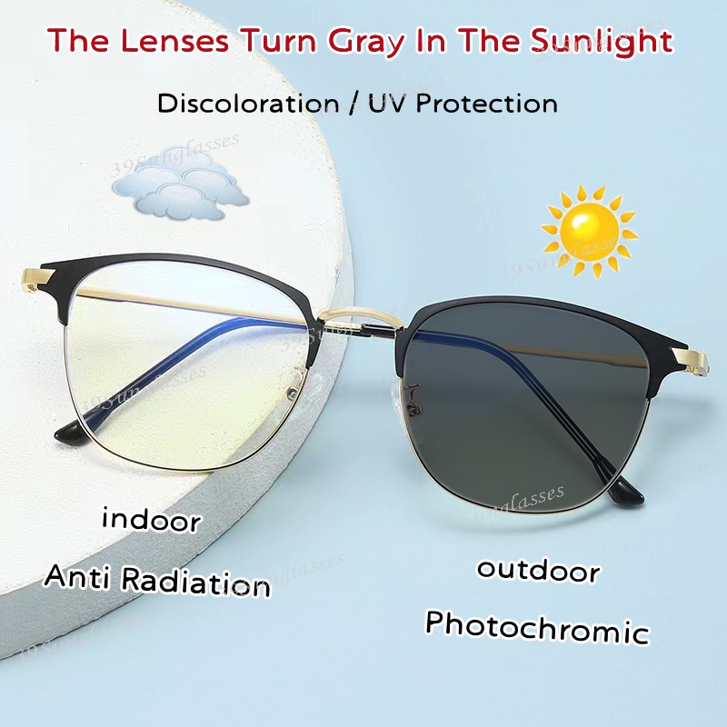 แว่นตาโฟโตโครมิก-ป้องกันรังสีอัลตราไวโอเลต-เปลี่ยนสีได้-สําหรับผู้หญิง-และผู้ชาย
