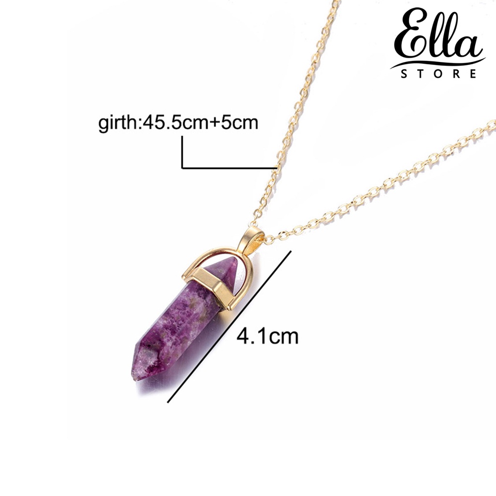 ellastore123-สร้อยคอโซ่โลหะ-จี้คริสตัลเทียม-เครื่องประดับ-สําหรับผู้หญิง