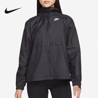 【พร้อมส่ง】ของแท้ 100% Nike เสื้อแจ็กเก็ต ปักลายโลโก้ ขนาดเล็ก น้ําหนักเบา กันลม สําหรับผู้หญิง