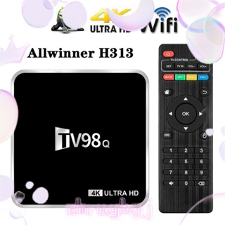 Tv98q กล่องทีวี 2.4G WiFi TV98 เครื่องเล่นมีเดีย ทนทาน ปลั๊ก UK