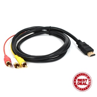 สาย HDMI เป็น AV HDMI เป็น 3RCA สีแดง สีเหลือง สีขาว แตกต่างกัน วิดีโอเสียง 3RCA สาย HDMI เป็น D6Z7