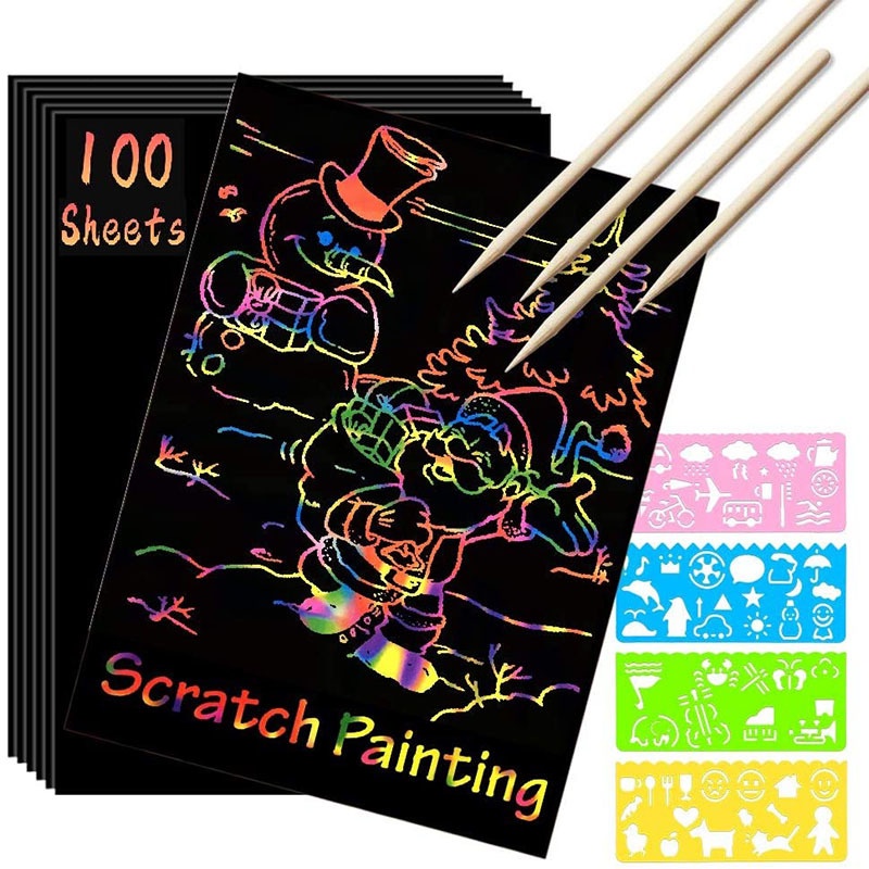 Scratch Paper Art Set Rainbow Card Scratch Black Scratch It Off Paper ...