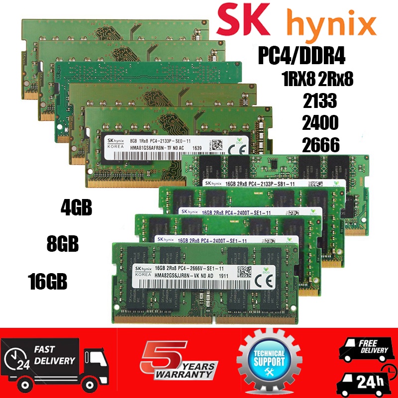 sk-hynix-หน่วยความจําแล็ปท็อป-4-gb-8-gb-16-gb-pc4-1rx8-2133-mhz-2400-2666-ddr4-2133-hz-ram