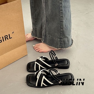 JUSLIN   รองเท้าแตะผู้หญิง ส้นแบน ใส่สบาย สไตล์เกาหลี รองเท้าแฟชั่น 2023 ใหม่  Stylish ทันสมัย พิเศษ สบาย D22E02K 37Z230910