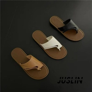 JUSLIN   รองเท้าแตะผู้หญิง ส้นแบน ใส่สบาย สไตล์เกาหลี รองเท้าแฟชั่น 2023 ใหม่  Korean Style Comfortable สบาย High quality B28G14H 37Z230910