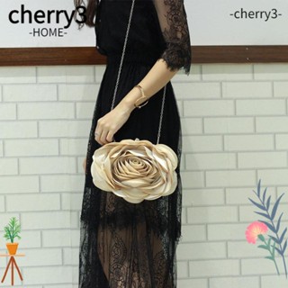 Cherry3 กระเป๋าสะพายไหล่ ผ้าเรยอน ลายดอกไม้ สําหรับผู้หญิง