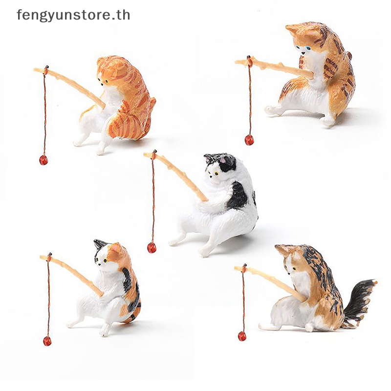 yunstore-รูปปั้นการ์ตูนแมว-เครื่องประดับ-สําหรับตกแต่งตู้ปลา-th