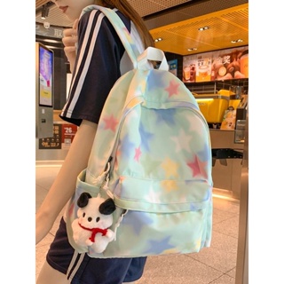 กระเป๋าเป้สะพายหลัง กระเป๋านักเรียน พิมพ์ลายดาวน่ารัก จุของได้เยอะ สไตล์ญี่ปุ่น สําหรับผู้หญิง