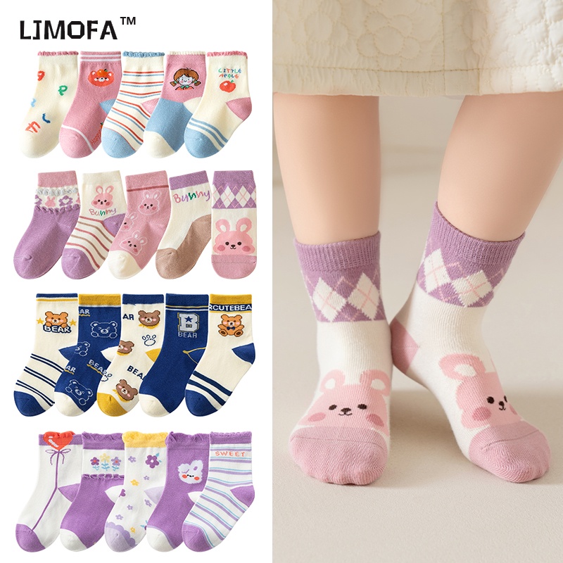 ljmofa-kids-ถุงเท้าผ้าฝ้าย-ยืดหยุ่น-ระบายอากาศ-ลายการ์ตูนน่ารัก-สําหรับเด็กผู้ชาย-ผู้หญิง-1-12-ปี