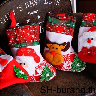 【Buran】ถุงเท้าซานต้าคลอส สโนว์แมน 2020 สําหรับตกแต่งบ้าน ต้นคริสต์มาส