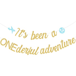 Cheereveal Adventure 1st Birthday Decorations It Been a ONEderful Adventure แบนเนอร์ผจญภัย อุปกรณ์งานเลี้ยงวันเกิด