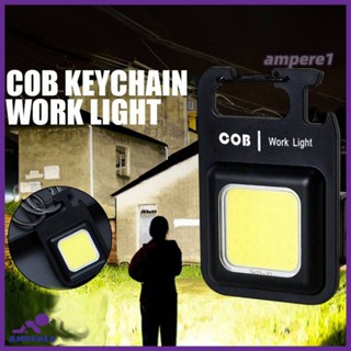 LED Cob Light Lampu Suluh ไฟฉายไฟฉาย Cob ชาร์จโคมไฟทำงาน MINI พวงกุญแจ LED Light -AME1