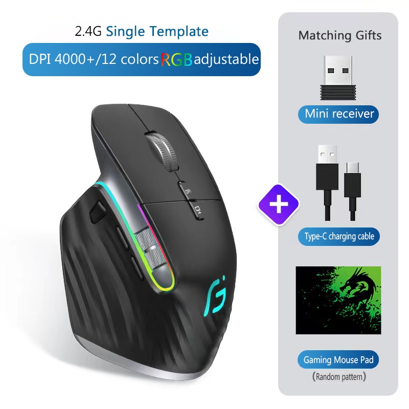 Type C M10 Ergonomic Bluetooth Wireless Gaming Mouse for Laptop Silence ...