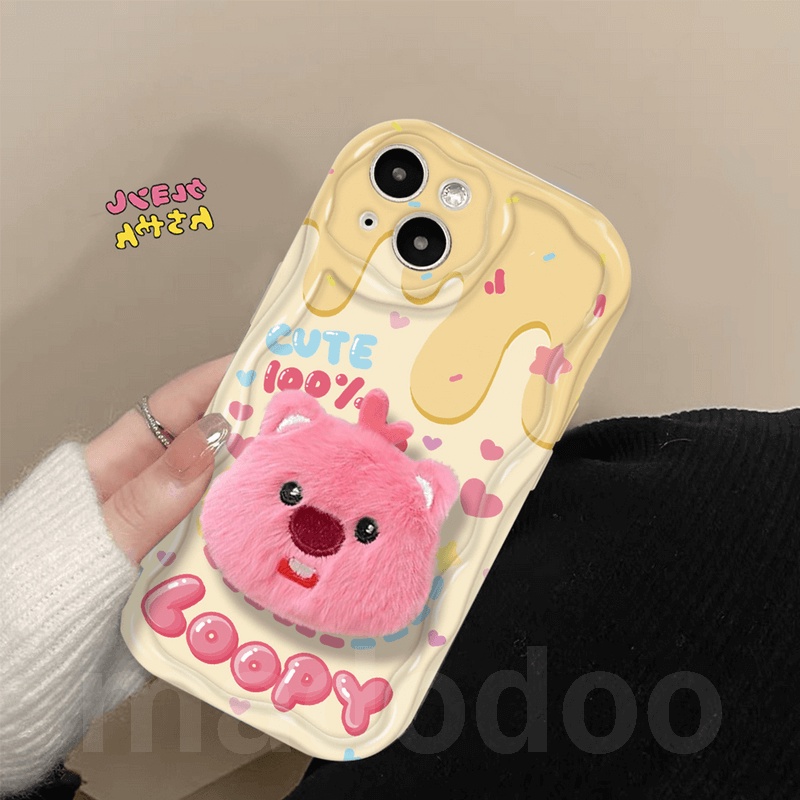 เคส Cute Cartoon Rabbit beaver Plush Loopy Stand For Redmi Note 14 13 ...